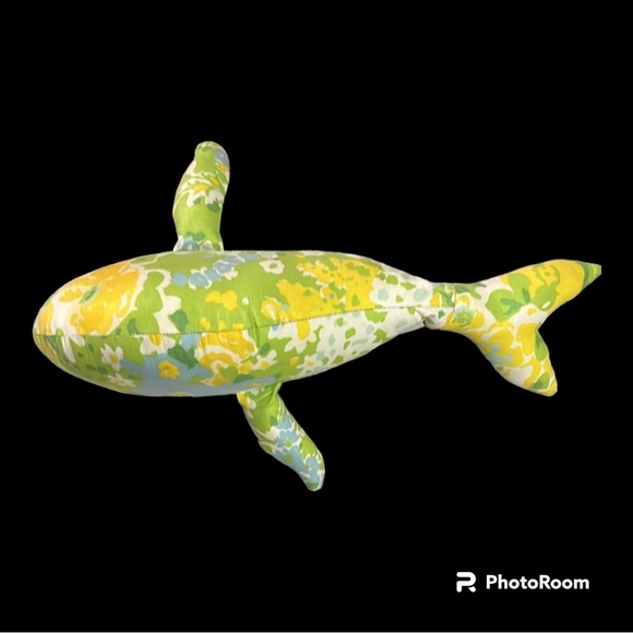 Stuffed Animal • Whale | Handmade | Blues, Greens & Yellows - Picture 3 of 5